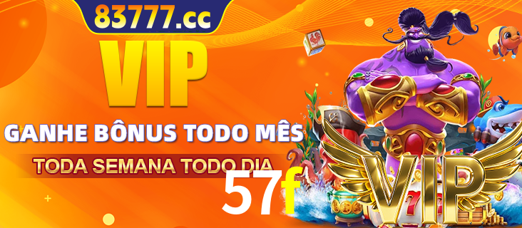 Banner promocional do 57f oferecendo 100% de recompensas adicionais contínuas para quem fizer o login diário (Daily sign-in), com um mascote de coelho.